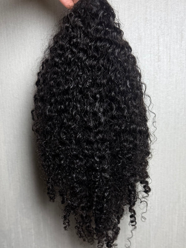 Pocket ponytail pixie curls